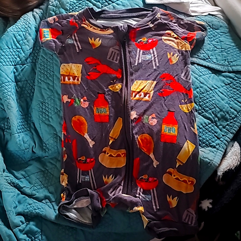 6-12 month father's day play little sleepies shorty romper